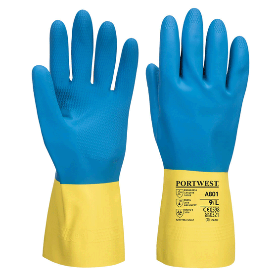 Portwest A801 Double Dipped Latex Gauntlet Glove - Premium GLOVES from Portwest - Just £1.44! Shop now at Workwear Nation Ltd