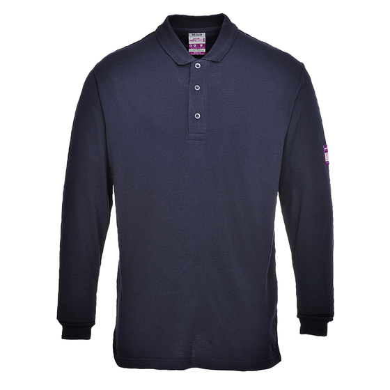 Portwest FR10 Flame Resistant Anti-Static Long Sleeve Polo Shirt - Premium FLAME RETARDANT SHIRTS from Portwest - Just £33.25! Shop now at Workwear Nation Ltd