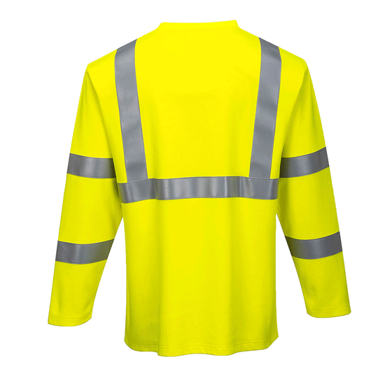 Portwest FR96 FR Hi-Vis Long Sleeve T-Shirt - Premium FLAME RETARDANT SHIRTS from Portwest - Just £57.81! Shop now at Workwear Nation Ltd