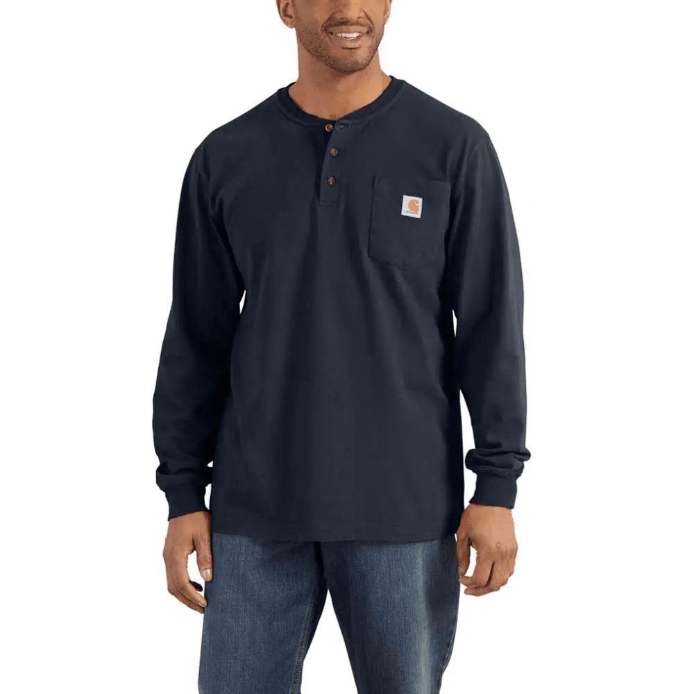 Carhartt K128 Loose Fit Heavyweight Long Sleeve Pocket Henley T