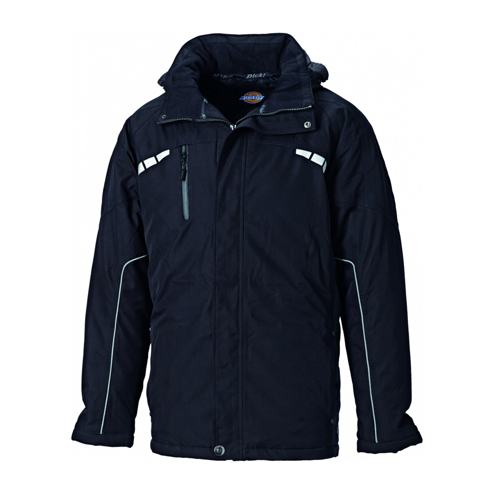 Giacca Impermeabile Dickies Atherton - Nera, Taglia XL - Con Cappuccio E Tasche Zip