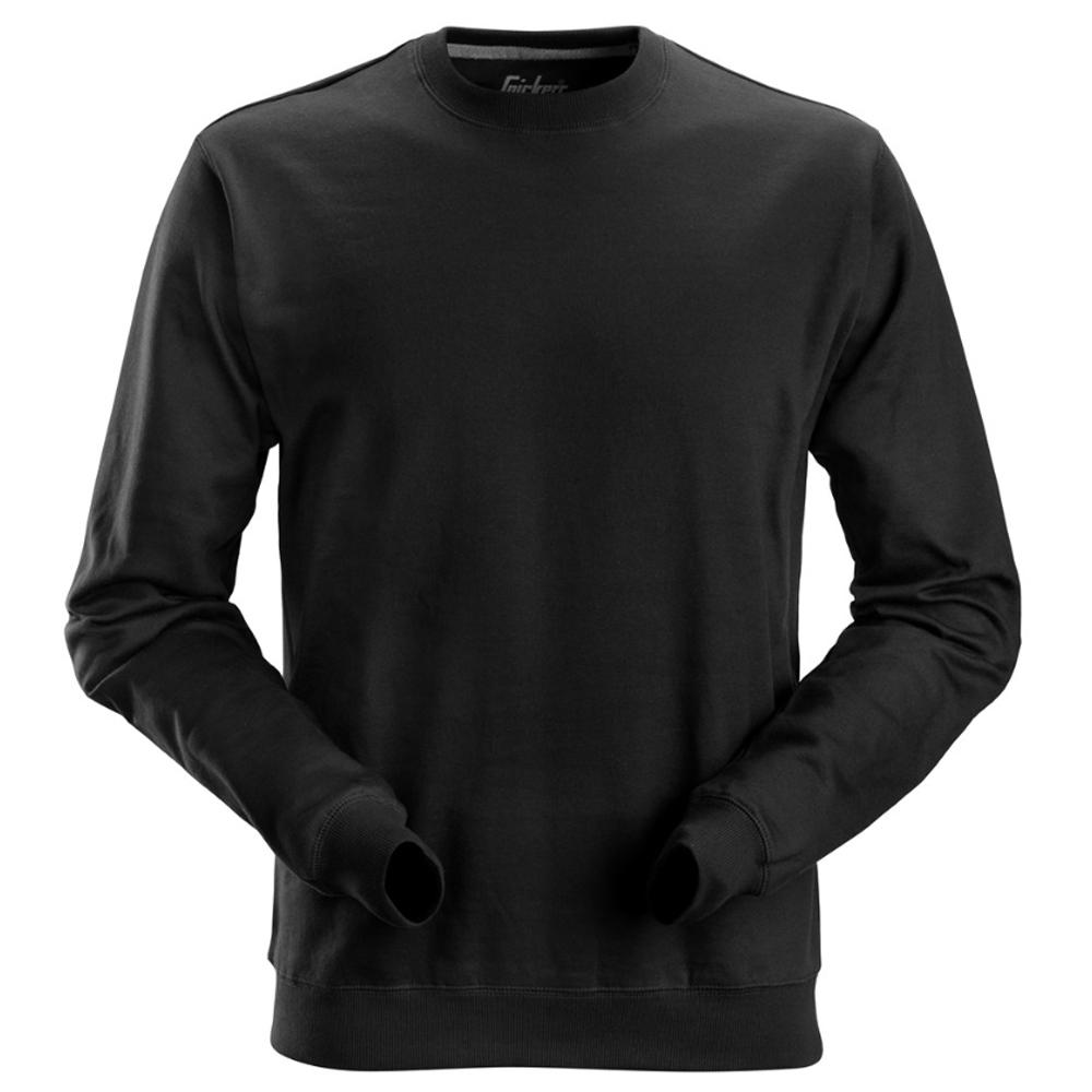 Plain black crew neck jumper on sale