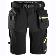  Snickers 6140 FlexiWork, Softshell Stretch Shorts+ Holster Pockets Only Buy Now at Workwear Nation!