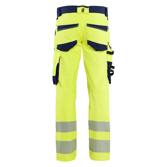 Blaklader 1124 Hi-Vis 4-Way Stretch Kneepad Trousers Hi-Vis Yellow - Workwear Nation Ltd