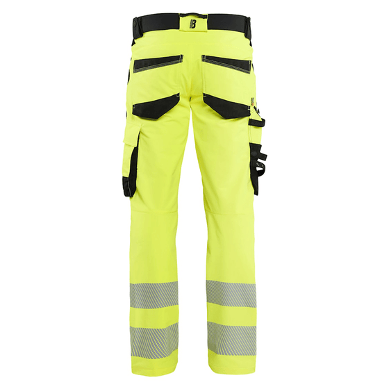 Blaklader 1124 Hi-Vis 4-Way Stretch Kneepad Trousers Hi-Vis Yellow - Workwear Nation Ltd