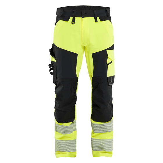Blaklader 1124 Hi-Vis 4-Way Stretch Kneepad Trousers Hi-Vis Yellow - Workwear Nation Ltd