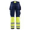Blaklader 1125 Hi-Vis 4-Way Stretch Kneepad Trousers Navy/Yellow - Workwear Nation Ltd