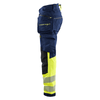 Blaklader 1125 Hi-Vis 4-Way Stretch Kneepad Trousers Navy/Yellow - Workwear Nation Ltd
