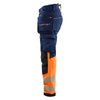 Blaklader 1125 Hi-Vis 4-Way Stretch Kneepad Trousers Navy/Orange - Workwear Nation Ltd