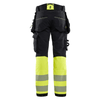Blaklader 1125 Hi-Vis 4-Way Stretch Kneepad Trousers Black/Yellow - Workwear Nation Ltd