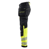 Blaklader 1125 Hi-Vis 4-Way Stretch Kneepad Trousers Black/Yellow - Workwear Nation Ltd