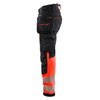 Blaklader 1125 Hi-Vis 4-Way Stretch Kneepad Trousers Black/Red - Workwear Nation Ltd