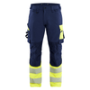 Blaklader 1126 Hi-Vis 4-Way Stretch Kneepad Trousers Navy/Yellow - Workwear Nation Ltd