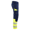 Blaklader 1126 Hi-Vis 4-Way Stretch Kneepad Trousers Navy/Yellow - Workwear Nation Ltd