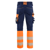 Blaklader 1126 Hi-Vis 4-Way Stretch Kneepad Trousers Navy/Orange - Workwear Nation Ltd