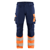 Blaklader 1126 Hi-Vis 4-Way Stretch Kneepad Trousers Navy/Orange - Workwear Nation Ltd