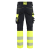 Blaklader 1126 Hi-Vis 4-Way Stretch Kneepad Trousers Black/Yellow - Workwear Nation Ltd