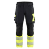 Blaklader 1126 Hi-Vis 4-Way Stretch Kneepad Trousers Black/Yellow - Workwear Nation Ltd