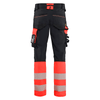Blaklader 1126 Hi-Vis 4-Way Stretch Kneepad Trousers Black/Red - Workwear Nation Ltd
