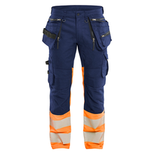  Blaklader 1130 Hi-Vis Stretch Kneepad Trousers Navy/Orange