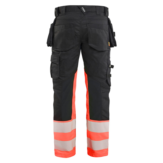 Blaklader 1130 Hi-Vis Stretch Kneepad Trousers Black/Red