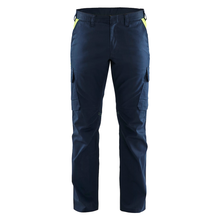  Blaklader 1444 Industry Stretch Trouser Dark Navy Blue/Hi-Vis Yellow