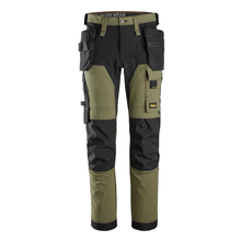  Snickers 6275 AllroundWork, 4-way Stretch Trousers Holster Pockets Khaki Green