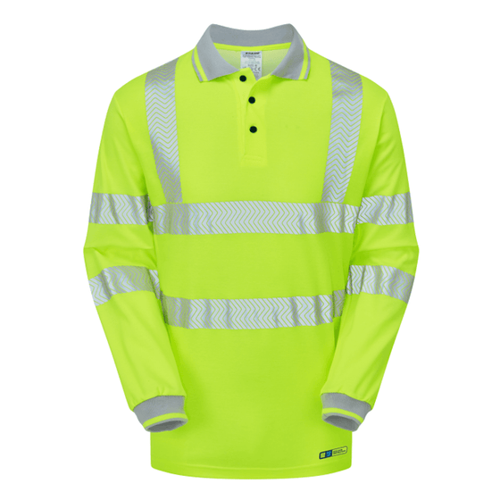 PULSAR LIFE LFE925 NB Hi-Vis Long Sleeve Yellow Polo Shirt - Workwear Nation Ltd
