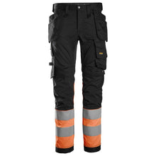  Snickers 6234 High-Vis Class 1 Stretch Trousers Holster Pockets