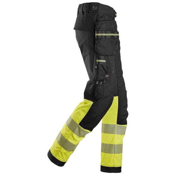 Snickers 6934 Hi-Vis Class 1 Stretch Work Trousers Holster Pockets
