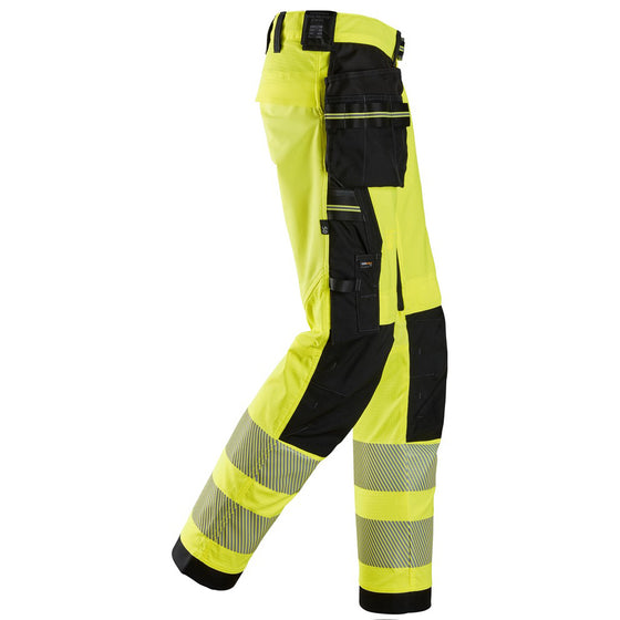 Snickers 6943 Hi-Vis Class 2 Stretch Work Trousers Holster Pockets