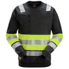 Snickers 8031 High-Vis Class 1 Sweatshirt Black / Hi-Vis Yellow / Medium