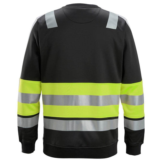 Snickers 8031 High-Vis Class 1 Sweatshirt Black / Hi-Vis Yellow / Medium