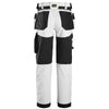 Snickers 6251 allroundwork, pantalon de travail stretch ample avec poches holster blanc