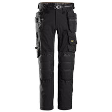  Snickers 6590 AllroundWork Stretch Trousers Capsulized Kneepads Holster Pockets Black / 52 (36" Waist, 32" Leg)