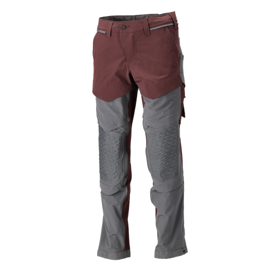 Mascot 22279 Ultimate Stretch Click System Pocket Trousers Bordeaux / Stone Grey