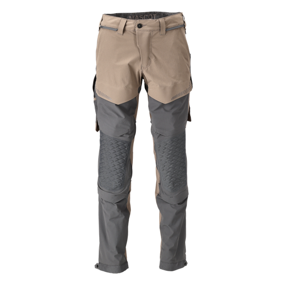 Mascot 22279 Ultimate Stretch Click System Pocket Trousers Dark Sand / Stone Grey