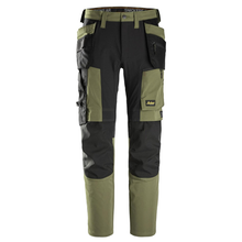  Snickers 6218 AllroundWork Holster Pocket 4-Way Stretch Trousers Khaki Green