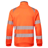 Portwest DX477 Hi-Vis Funnel Neck Full Zip Hooded Sweatshirt