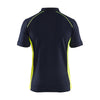 Blaklader 3324 Short Sleeve Polo Shirt Dark Navy Blue / Hi-Vis Yellow