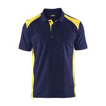  Blaklader 3324 Short Sleeve Polo Shirt Navy Blue / Hi-Vis Yellow