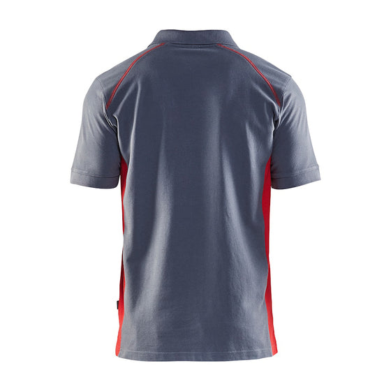 Blaklader 3324 Short Sleeve Polo Shirt Grey / Red