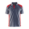 Blaklader 3324 Short Sleeve Polo Shirt Grey / Red