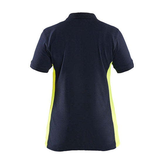 Blaklader 3390 Women's Polo Shirt Dark Navy Blue / Hi-Vis Yellow