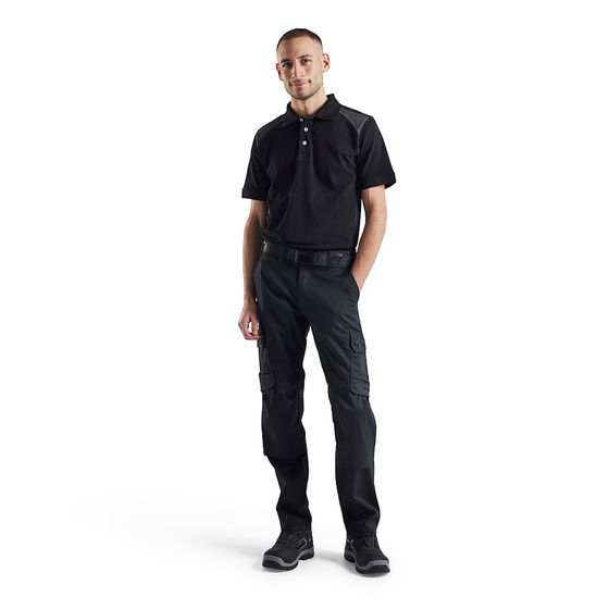 Blaklader 1448 Industry Stretch Kneepad Trousers Black/Dark Grey