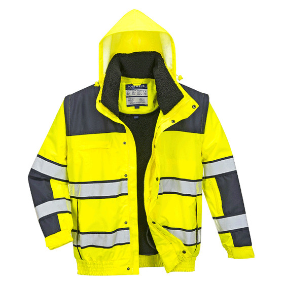 Portwest C466 Hi-Vis 3-in-1 Contrast Waterproof Bomber Jacket