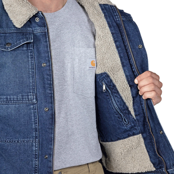 Carhartt 106323 Relaxed Fit Denim Sherpa Lined Jacket