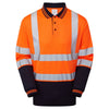 Pulsar P303 Protect Two Tone Long Sleeve Polo Shirt Orange