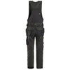 Snickers 6012 AllroundWork, Stretch One-piece Bib and Brace Holster Pockets Black / 36" Waist, 35" Leg