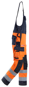Snickers 6064 ProtecWork Hi-Vis Bib & Brace Trousers